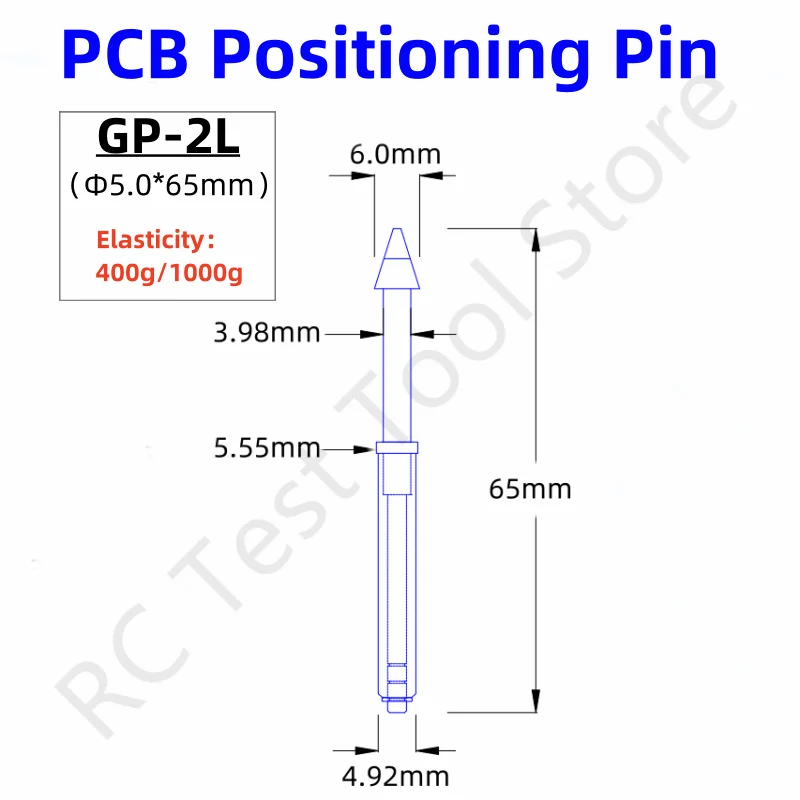 GP-2L   Ʈ  ġ   65mm  5.0mm κ ٸ Į ö PCB ġ ׽Ʈ ׼, 10  50 